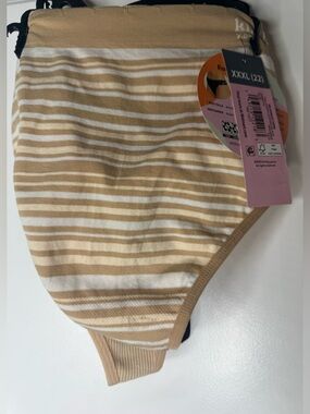 Kindly Yours seamless thong set 3-pack neutral XXXL 22 black tan stripe leopard
